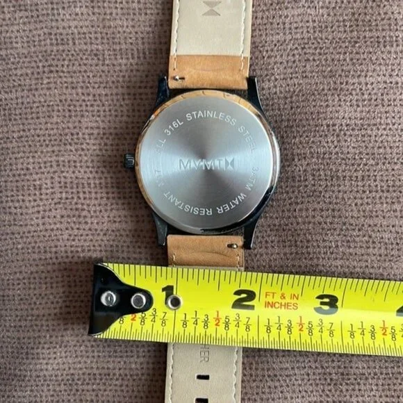 MVMT Black/Tan leather - Needs Battery - Box Has Wear/Damage - See Pics - Picture 3 of 8